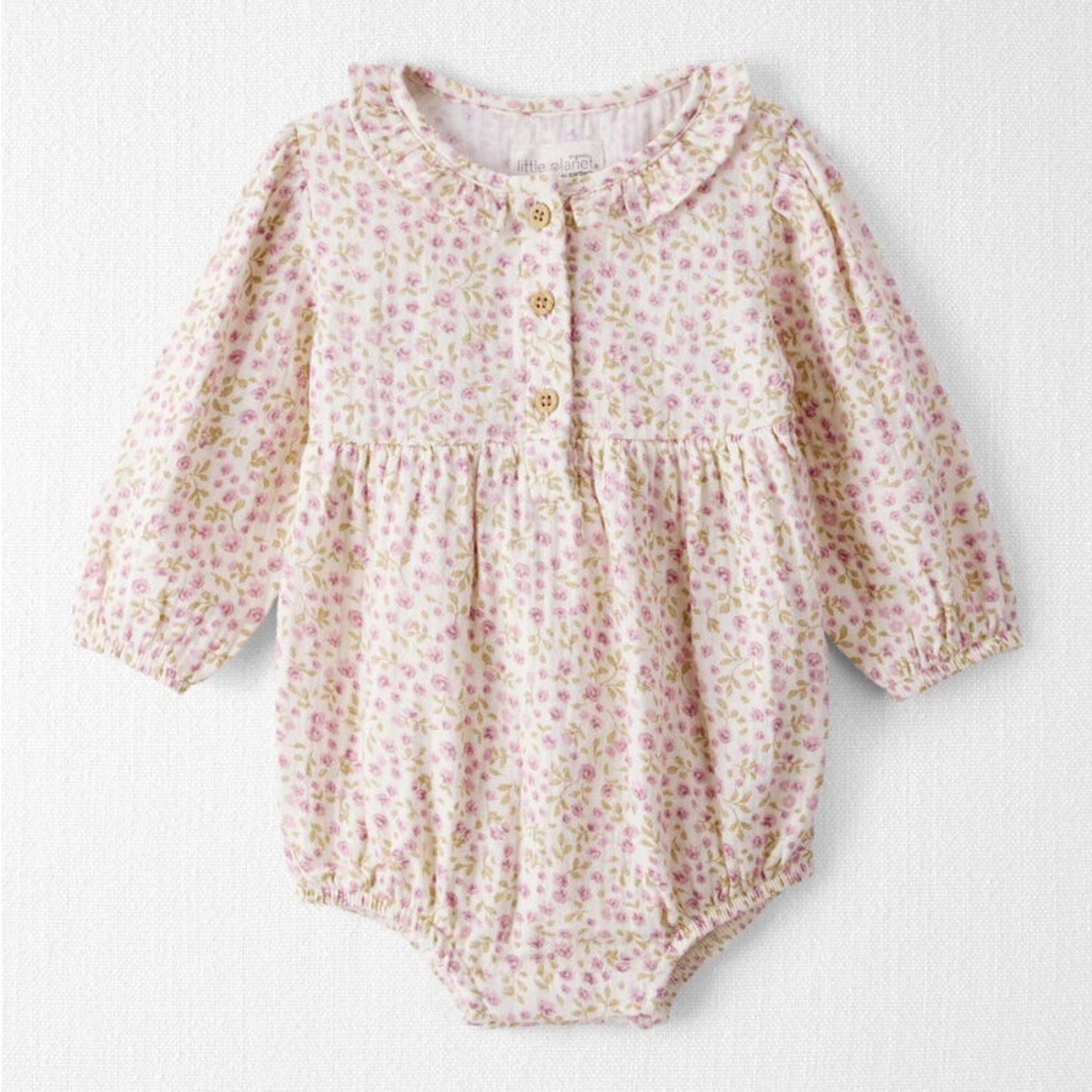 Little Planet Long-Sleeve Floral Onesie Sz 24 mo